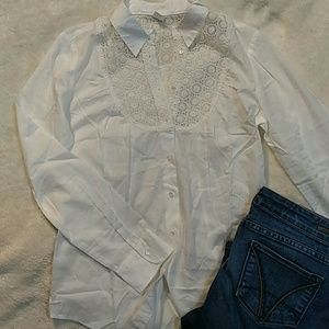 *SALE!* J. Crew Blouse With Lace Detail